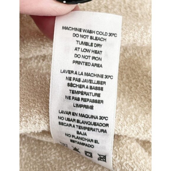 SUNDRY X EVEREVE NWT Ivory Trapeze Sweatshirt w/ Yellow Stripes  Sz 4 (XL) NWT - Picture 9 of 10